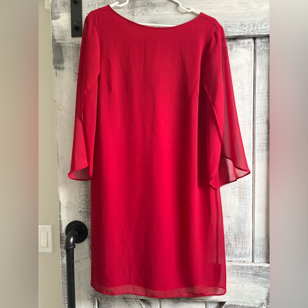 Red flowy dress